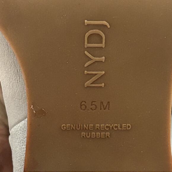 NYDJ JoleneGo Suede Block Heel Boots Women Sz 6.5 Color Taupe - Picture 8 of 12